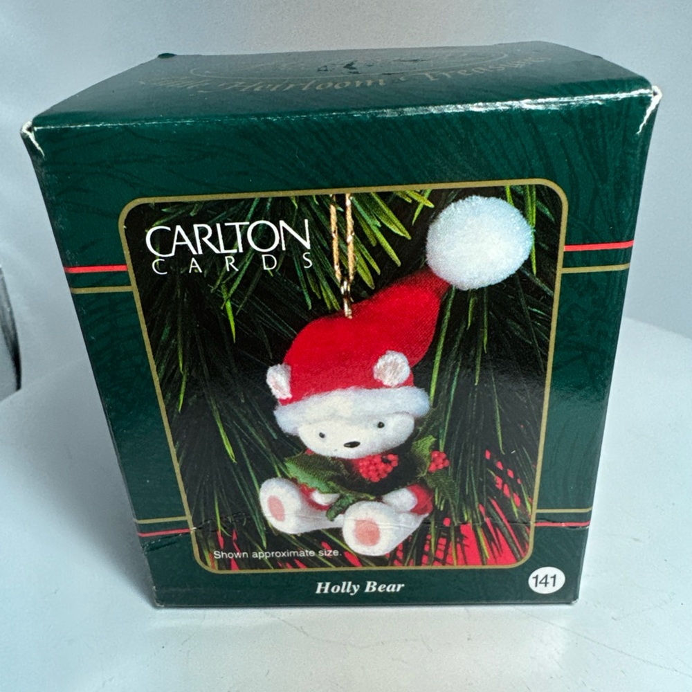 Carlton Cards Festive Bear Ornament with Red Hat
